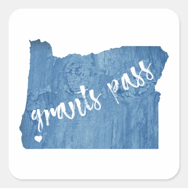 Grants Pass Oregon Wood Grain Quadratischer Aufkleber (Vorderseite)