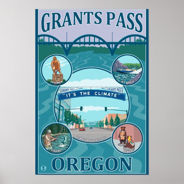 Grants Pass, OregonScenic Travel Poster (Devant)