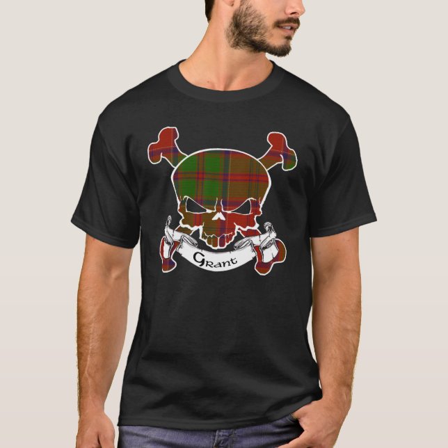 Granttartan-Schädel-Shirt T-Shirt (Vorderseite)