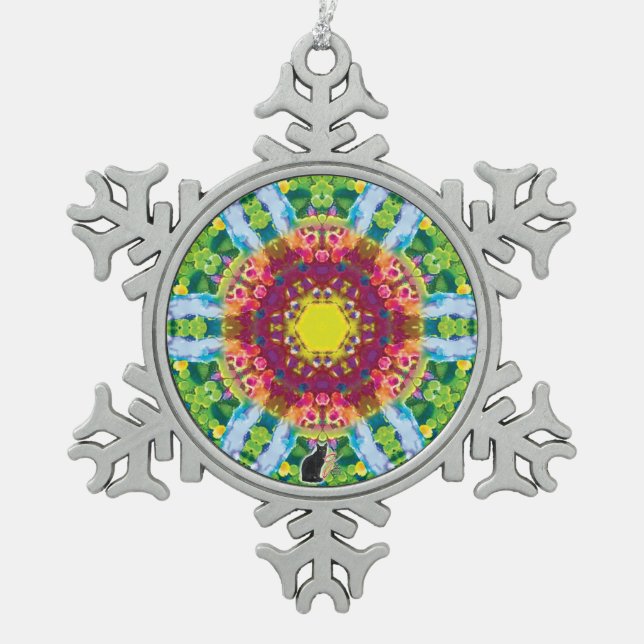 Granular Kaleidoskop Snowflake Ornament (Vorderseite)