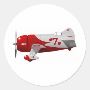 Granville-Bruder-Flugzeug-"Gee Biene R-1 " Runder Aufkleber