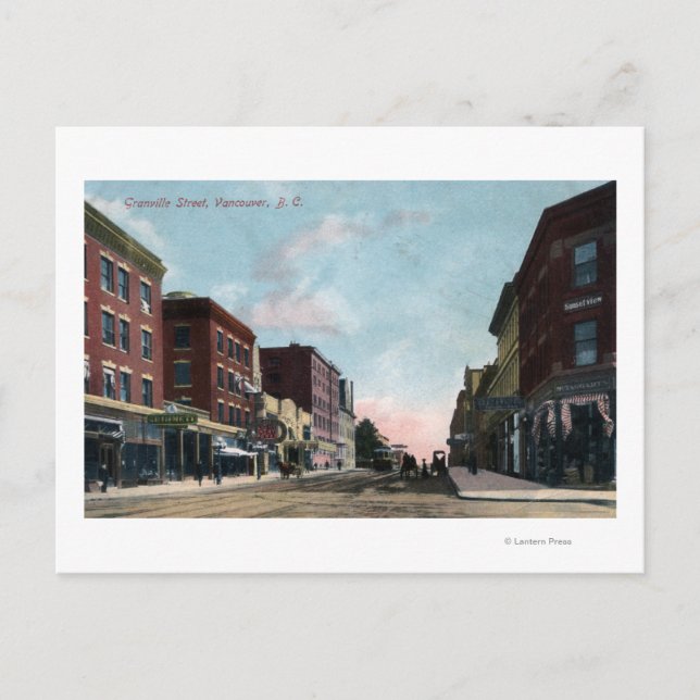 Granville Street View Postkarte (Vorderseite)