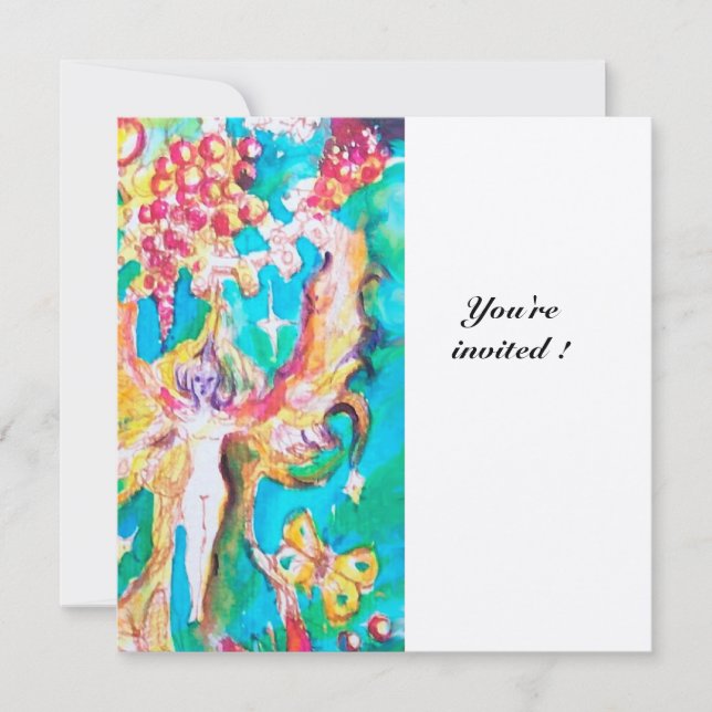 GRAPE FAIRY TALE1 Metallisches Gold Einladung (Vorderseite)