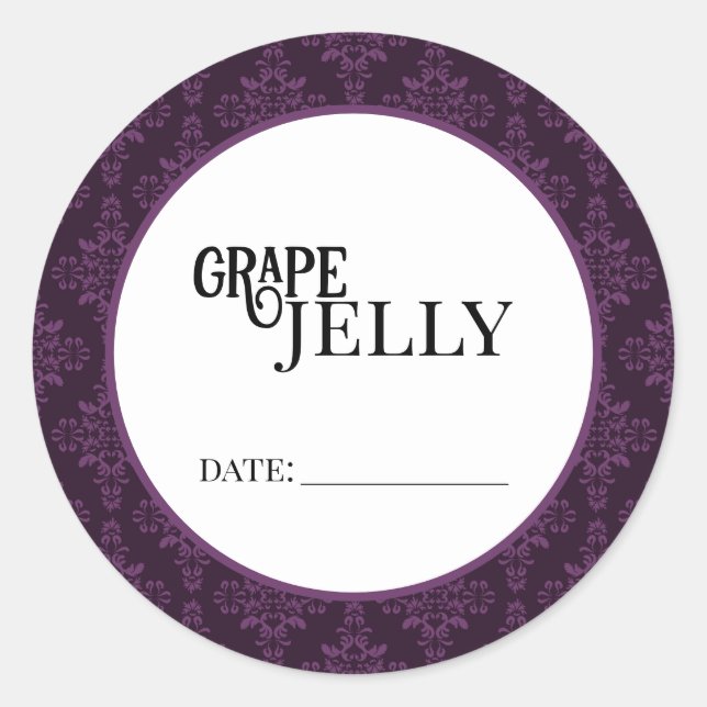 Grape Jelly Canning Lid Labels Runder Aufkleber (Vorderseite)