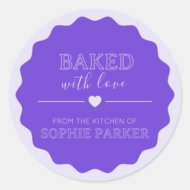 Grape Purple Baked With Love Scallop Sticker (Vorderseite)