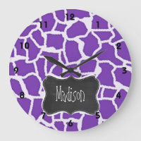 Grape Purple Giraffe Animal Print; Chalkboard look