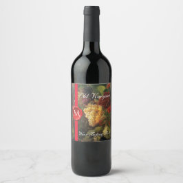 GRAPE VINEYARD WIND Siegel-Monogramm MASTIEREN Weinetikett