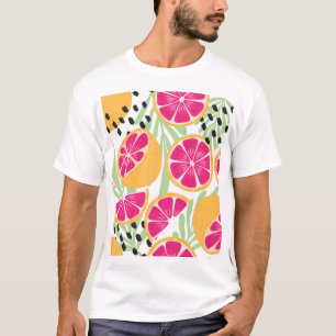 Grapefruit & Blätter: Tropisch Vintag T-Shirt