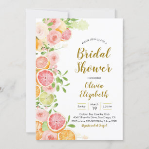 Grapefruit Citrus Fruit Bridal Dusche Einladung