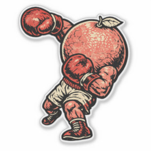 Grapefruit Knockout Puncher — Vintage Retro Boxer Aufkleber