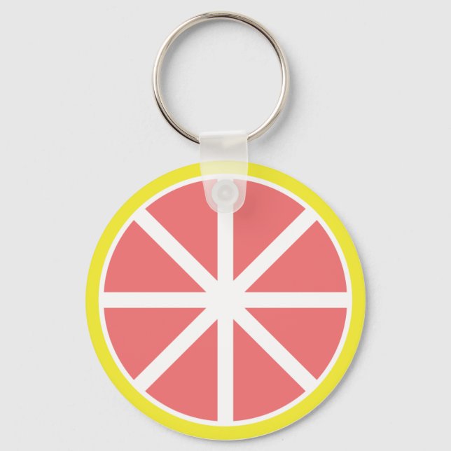 Grapefruit Slice Button Schlüsselanhänger (Vorderseite)