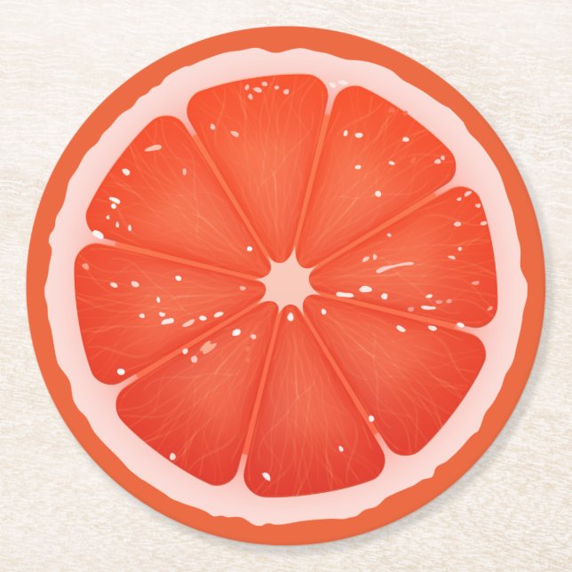 Grapefruit Slice  Runder Pappuntersetzer (Vorderseite)