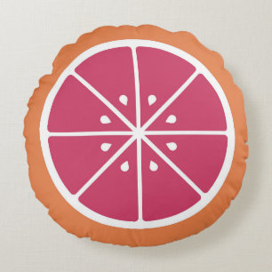 Grapefruit Slice Rundes Kissen