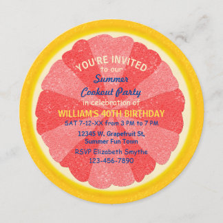Grapefruit Slice Sommer Party Cookie oder Geburtst Einladung