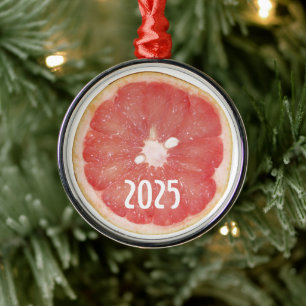 Grapefruit Slice Weihnachtsdekoration Silbernes Ornament