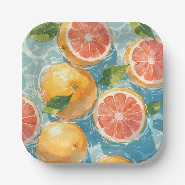 Grapefruit Splash Pappteller (Vorderseite)