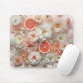 Grapefruit und Blume Mousepad