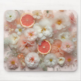 Grapefruit und Blume Mousepad