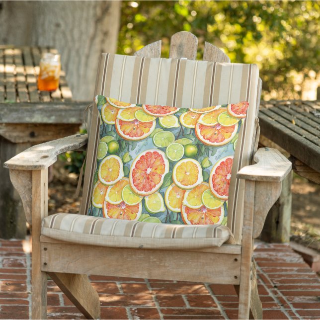 Grapefruit, Zitronen, Limonen und Orangen Citrus Kissen (Stuhl )