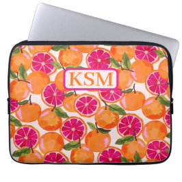 Grapefruitfarbenmonogramm Laptopschutzhülle