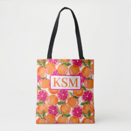 Grapefruitfarbenmonogramm Tasche