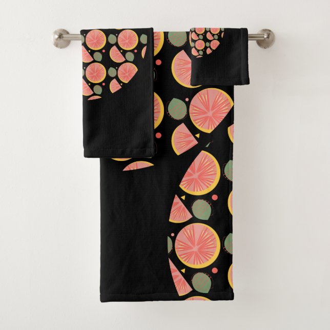 Grapefruitgarten Grünpflanzen Frucht Zitrus Orange Badhandtuch Set (Insitu)