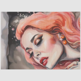 Grapefruitgoddess Pink Hair Decoupage Seidenpapier