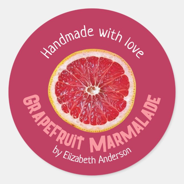 Grapefruitprodukt Runder Aufkleber (Vorderseite)