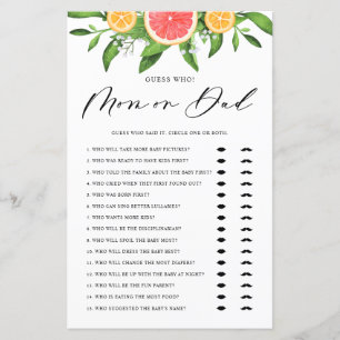 Grapefruits Ratgeber, wer Mama oder Vater Baby Sho