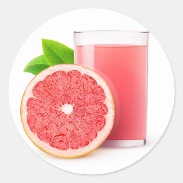 Grapefruitsaft Runder Aufkleber (Vorderseite)
