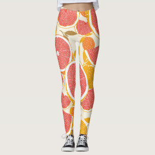 Grapefruitscheiben mit Blätter Leggings