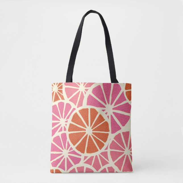 Grapefruitscheiben nahtlos, frische Zitrusfrüchte Tasche (Vorderseite)
