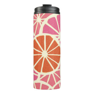 Grapefruitscheiben nahtlos, frische Zitrusfrüchte Thermosbecher