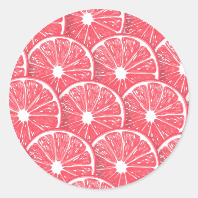 Grapefruitscheiben Runder Aufkleber (Vorderseite)