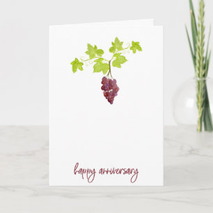 Grapes & Wine Vineyard Anniversary Card Karte