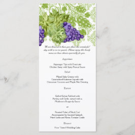 Grapevine Garden Wedding Menu Menükarte
