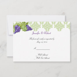 Grapevine Garden Wedding Response Card RSVP Karte