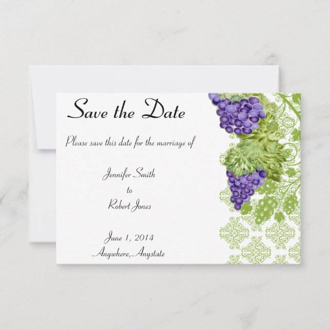 Grapevine Garden Wedding Save the Date (Vorderseite)