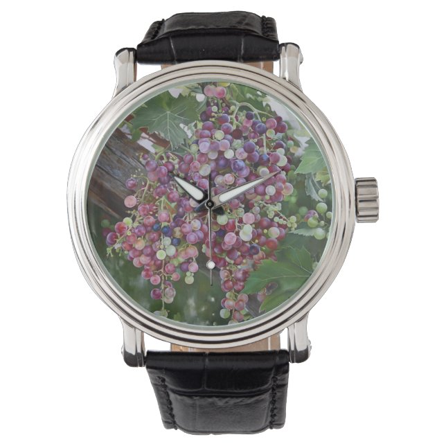 Grapevine Glorie — Hyperrealistische Weinbaukunst  Armbanduhr (Vorderseite)