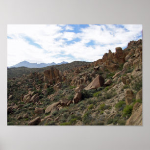 Grapevine Hills Rocks & Chisos Mountains, Texas Poster