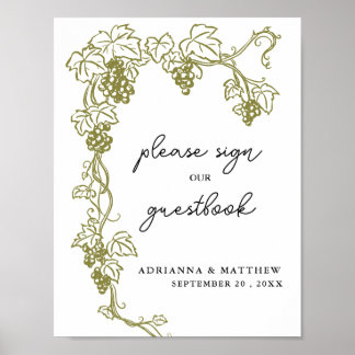 Grapevine | Italien Wedding Sign Poster
