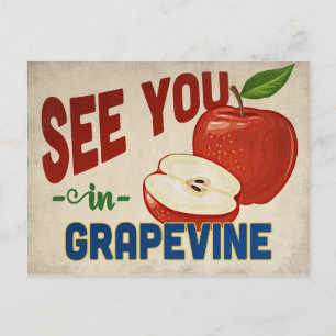 Grapevine Texas Apfel - Vintage Reise Postkarte