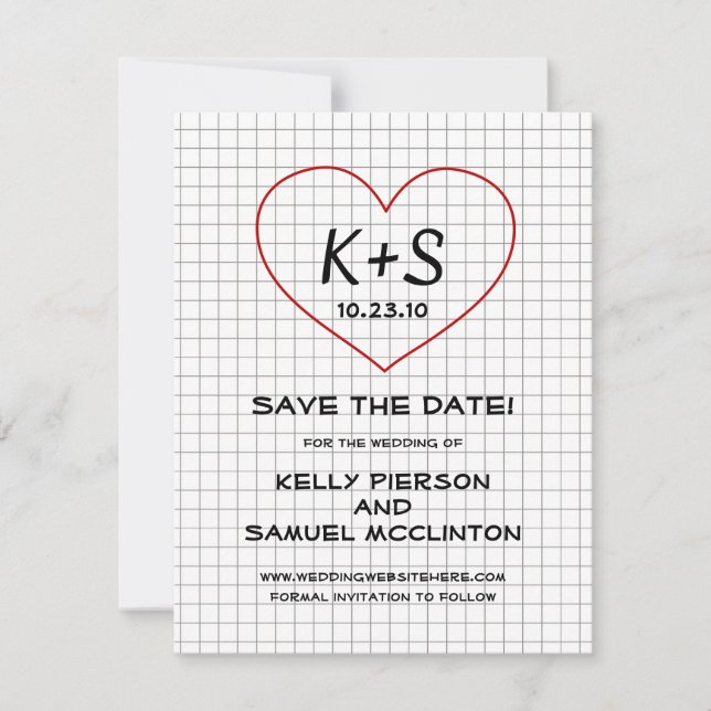 Graph Paper Save the Date (Vorderseite)