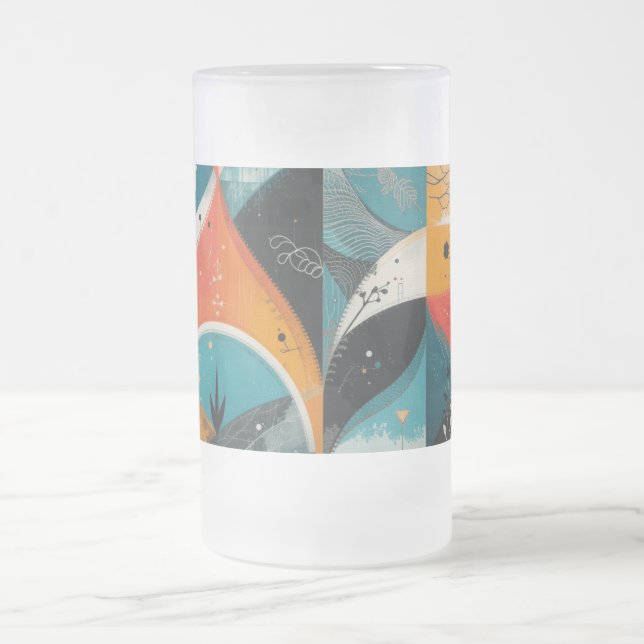 Graphic Abstraction Mattiert Glass Tasse (Mittel)