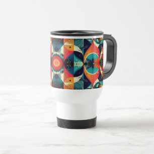 Graphic Abstraction White Travel-Commuter-Tasse Reisebecher