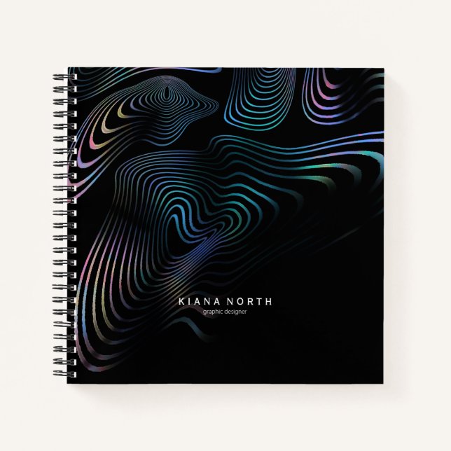 Graphic Abstrakt Contour Lines Multi-Color ID755 Notizbuch (Vorderseite)