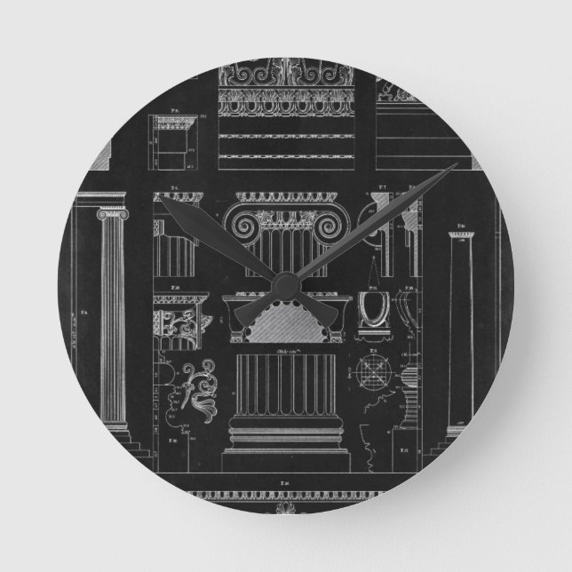 Graphic Architecture IV Runde Wanduhr (Vorderseite)