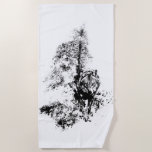 Graphic Art Gray Wolf Wildlife Animal Nature Strandtuch<br><div class="desc">Wenn man Wölfe oder jemanden,  den man kennt,  Liebe macht,  wäre das ein perfektes Geschenk. Grafische Kunstfantasy Stalking Gray Wolf in Schwarz & Weiß</div>
