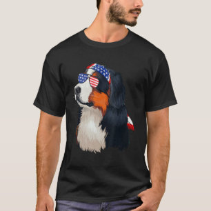 Graphic Bernese Mountain American Flag Hund 4. Jul T-Shirt