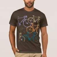 Graphic Bikes Bicycles Brown T - Shirt